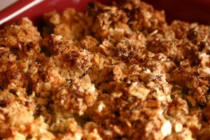 crumble salé aux fèves