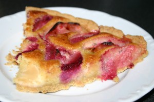 tarte aux pêches, crème aux amandes